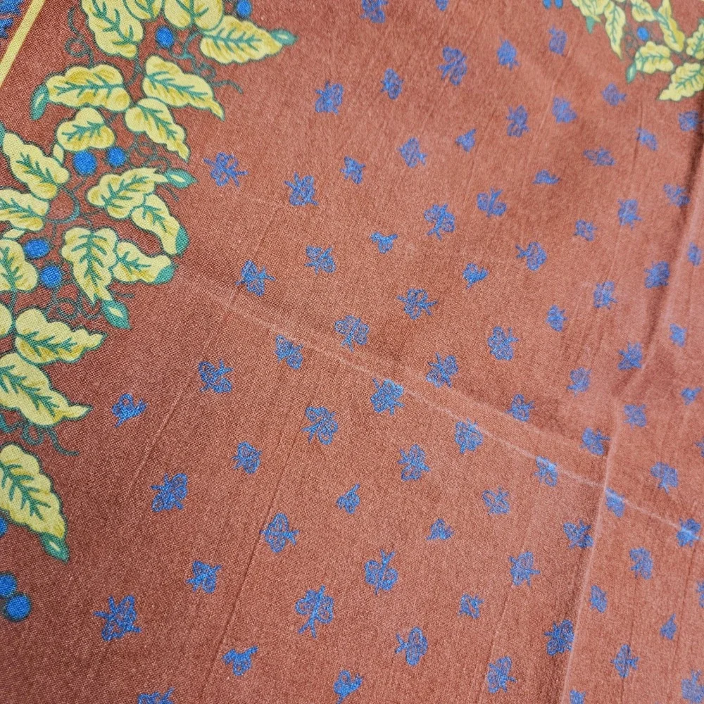 Set of 4 French Country Berry Leaf Print Cotton Napkins‎ Dinner Table Decor